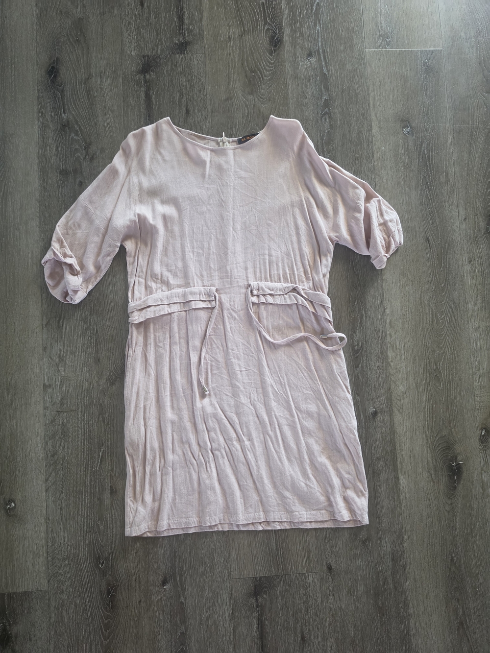 Light Pink Tie-Waist Shift Dress